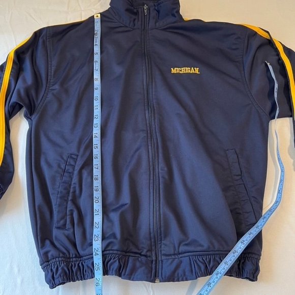 Michigan U of M track jacket Medium Vintage Steve &‎ Barrys Mens maize blue - Picture 9 of 11